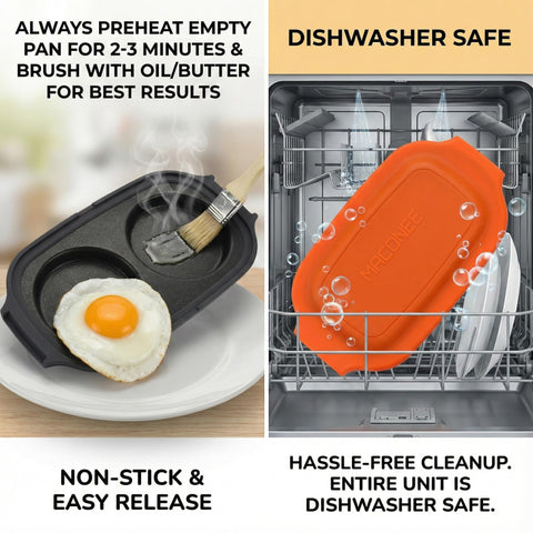 MACONEE placed on dishwasher rack, indicates dishwasher-safe cleaning convenience