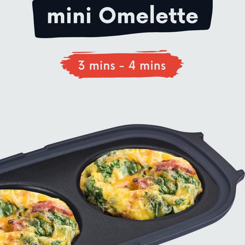 MACONEE cooker inside a microwave with eggs cooking, demonstrates quick use