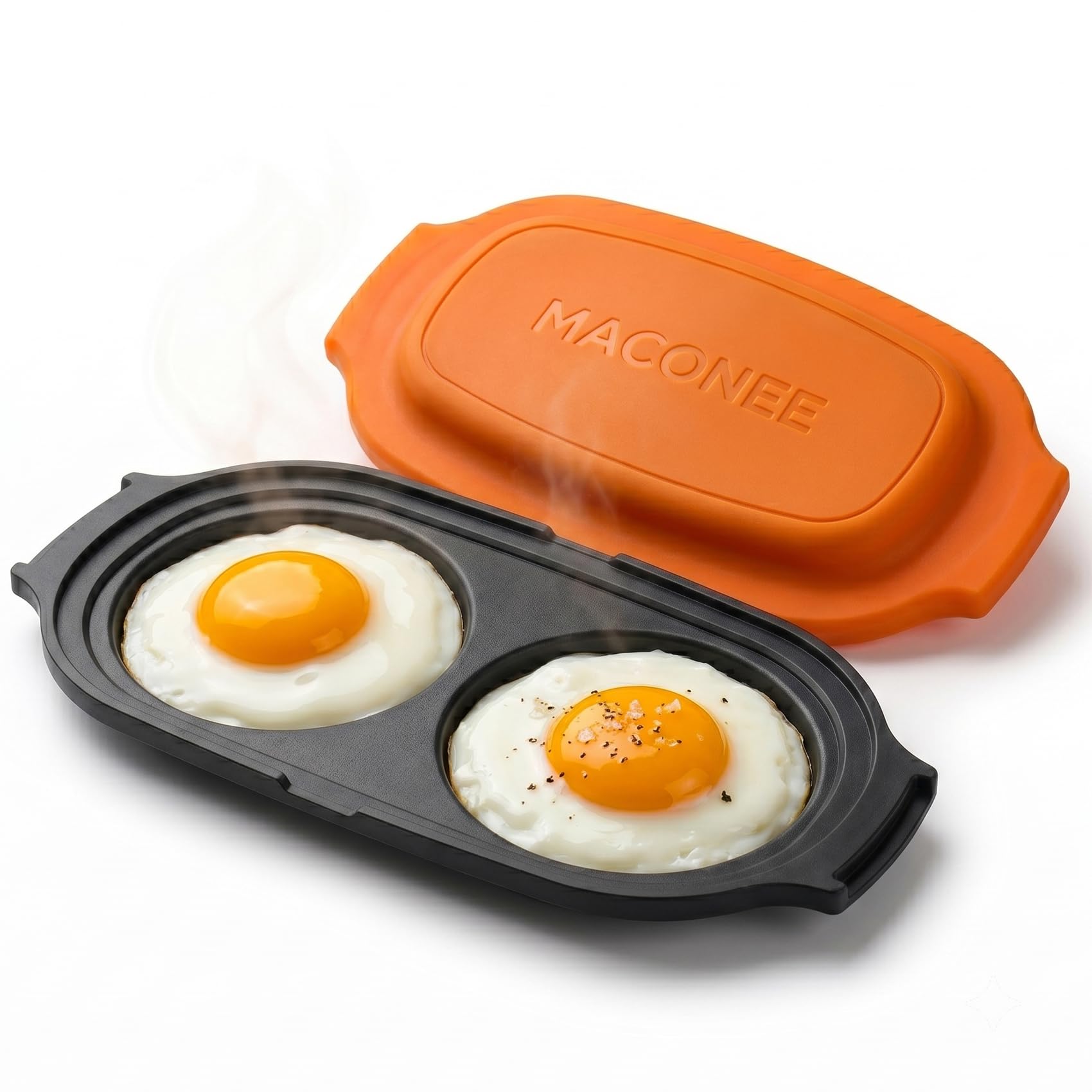 MACONEE front view showing packaging and product, highlights compact portability
