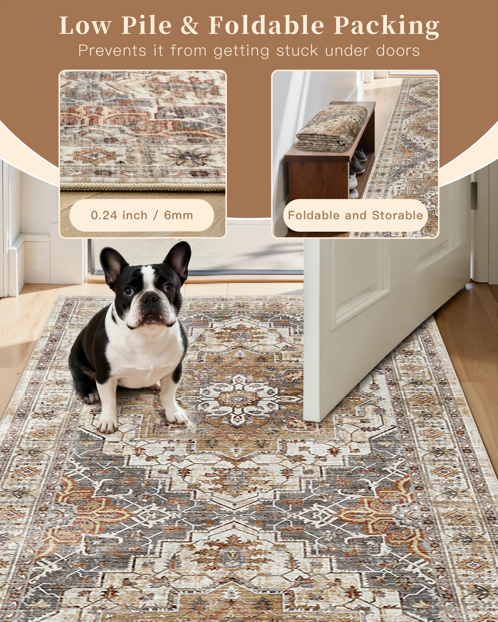 Madane runner folded compactly for storage showing easy stow and transport