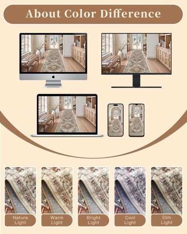 Madane runner at a kitchen entry showing stain-concealing pattern for active homes