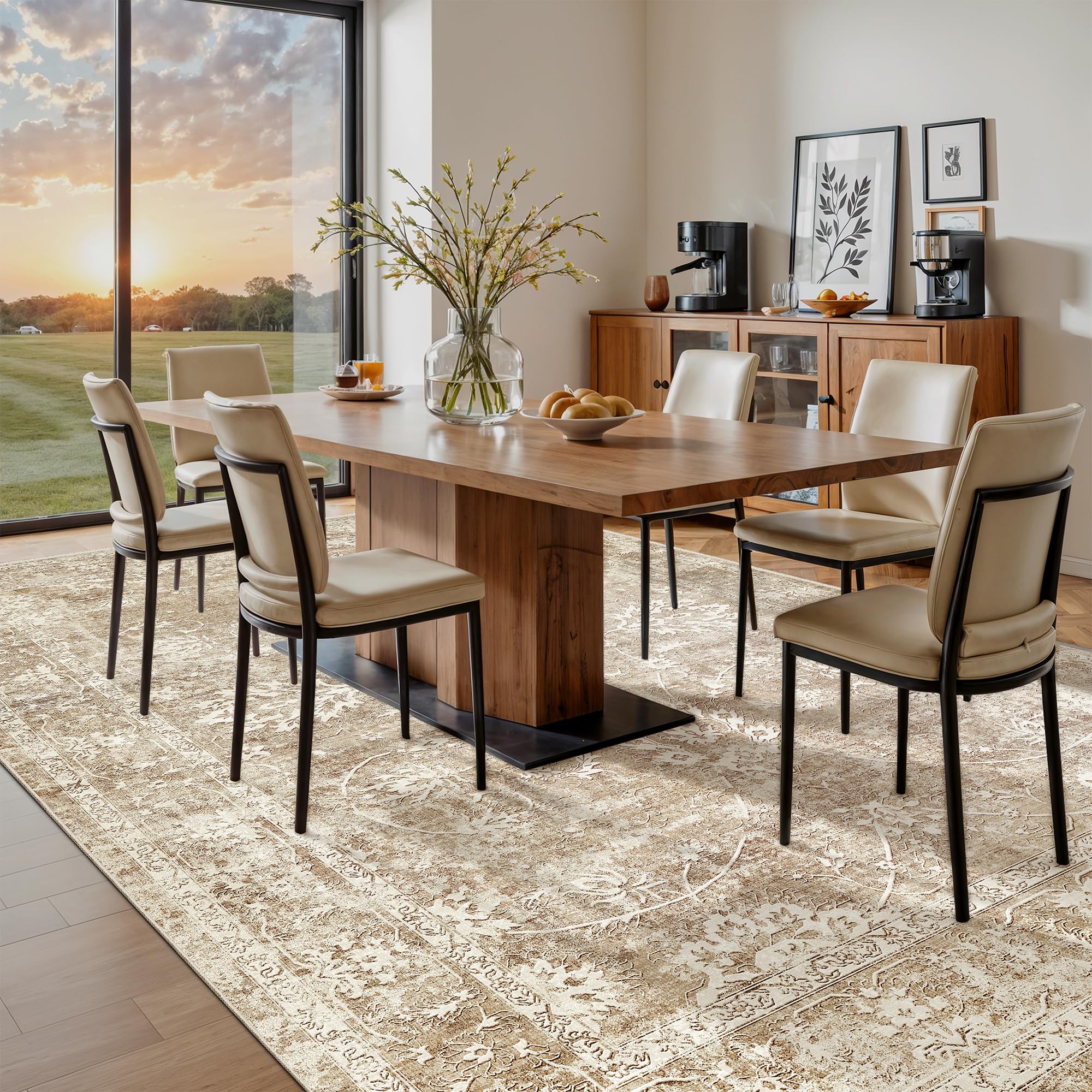 Madane rug in living room setting adding warmth and anchoring furniture