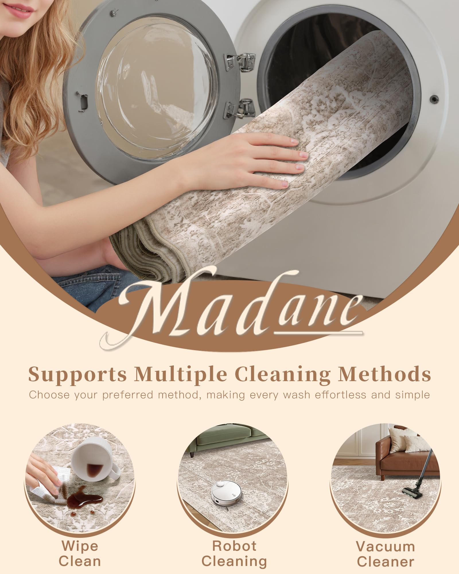 Madane with children playing illustrating kid-friendly surface and low snagging benefit