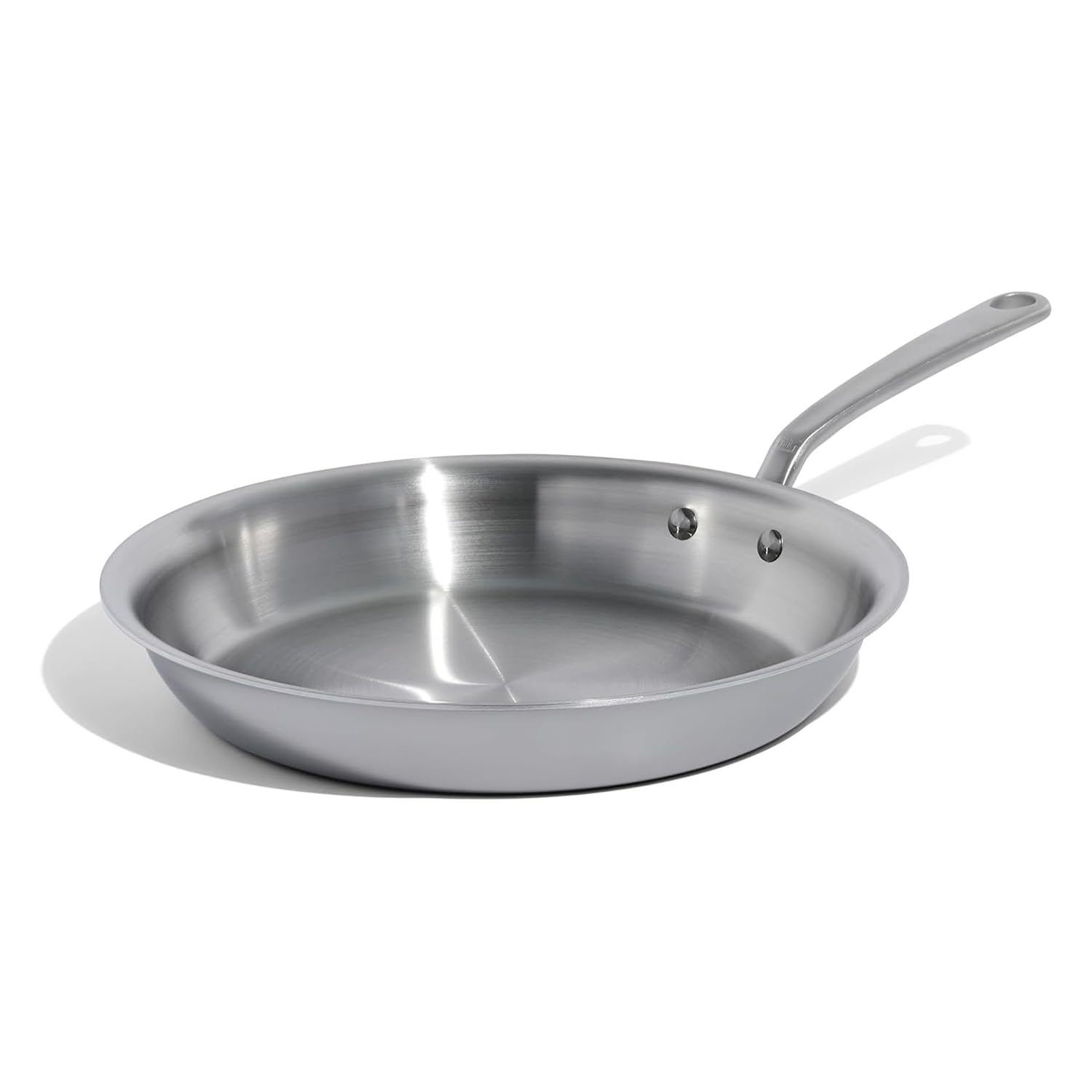 Made In front view of 12-inch pan showing clean profile and even rim benefit