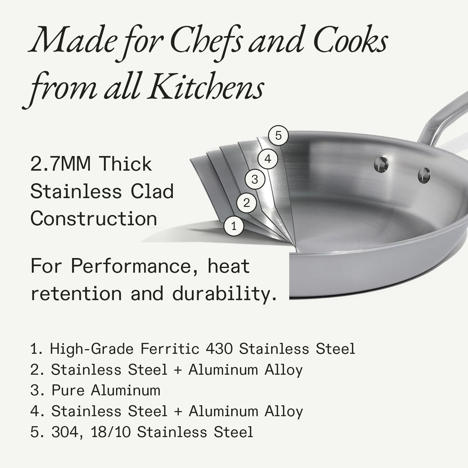 Made In 8-inch pan top-down with rim and smooth cooking surface aiding easy flipping