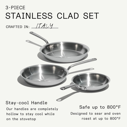 Made In pan base flatness on induction hob showing 430 stainless compatibility and stability
