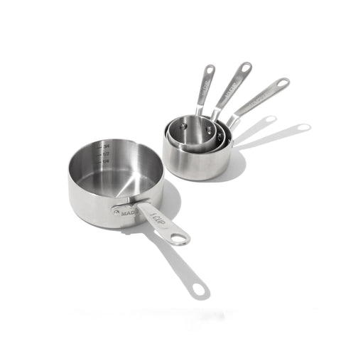 Made In measuring cups front view shows organized set and durable finish