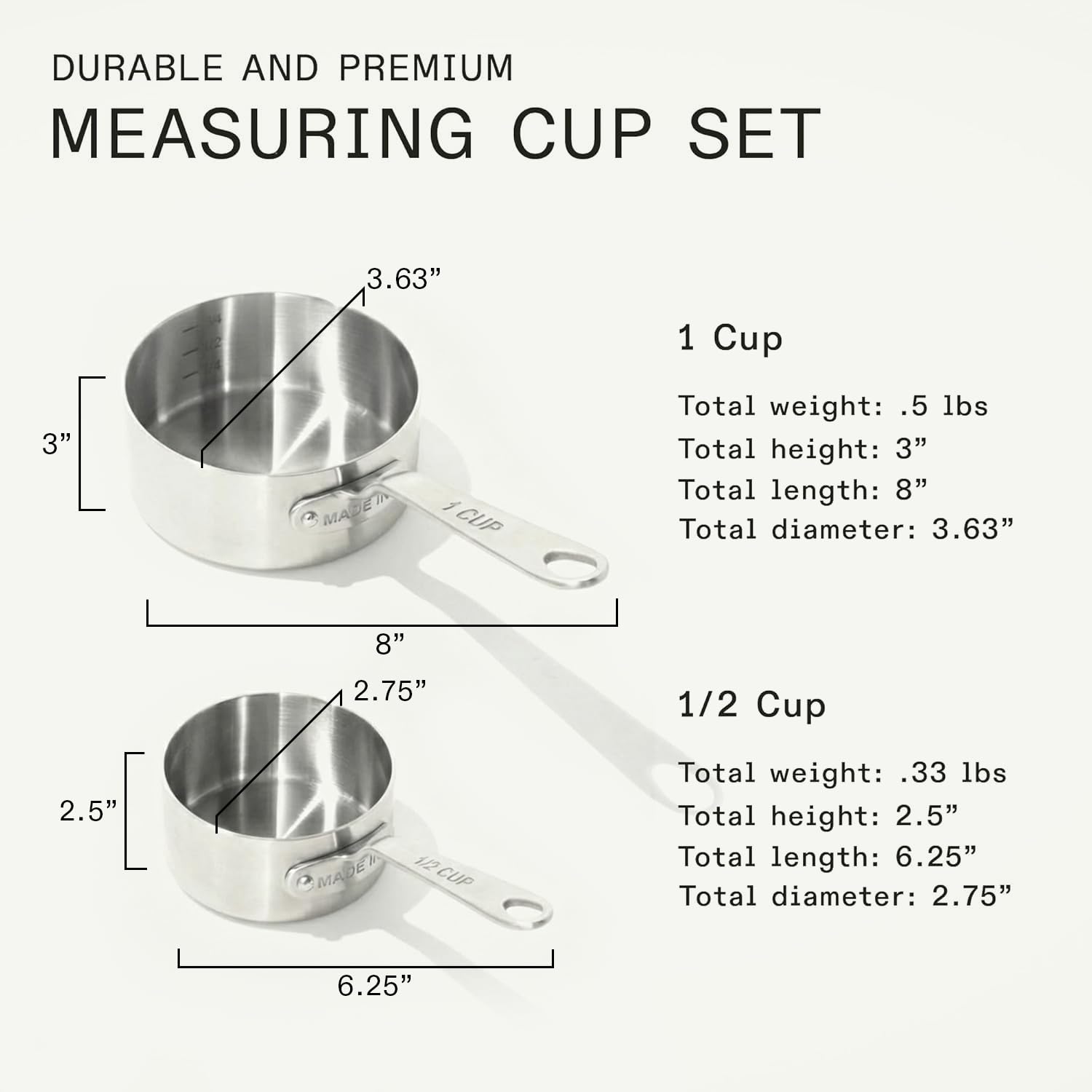 Made In cup pouring batter demonstrating clean pour and drip reduction