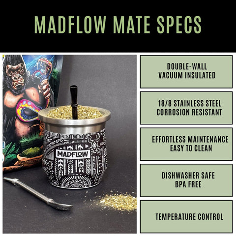 MADFLOW insulation cutaway illustration demonstrating double-wall vacuum retention