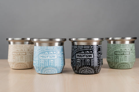 MADFLOW product packaging with cup and bombillas showing ready-to-use kit benefit