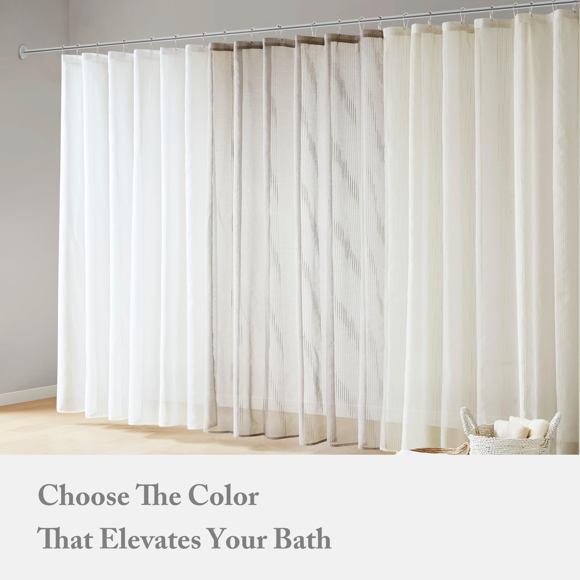 Madison Park sheer curtain paired with opaque liner showing privacy and water protection
