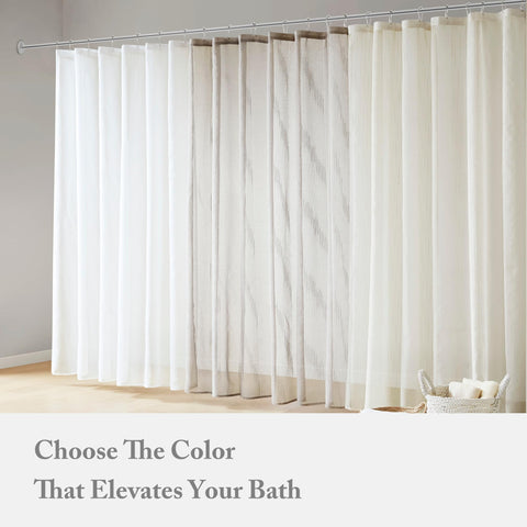 Madison Park sheer curtain paired with opaque liner showing privacy and water protection