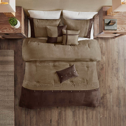 Madison Park button detail and embroidery adding rustic decorative interest