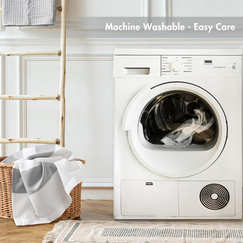 Madison Park care label close-up demonstrating simple machine-wash care