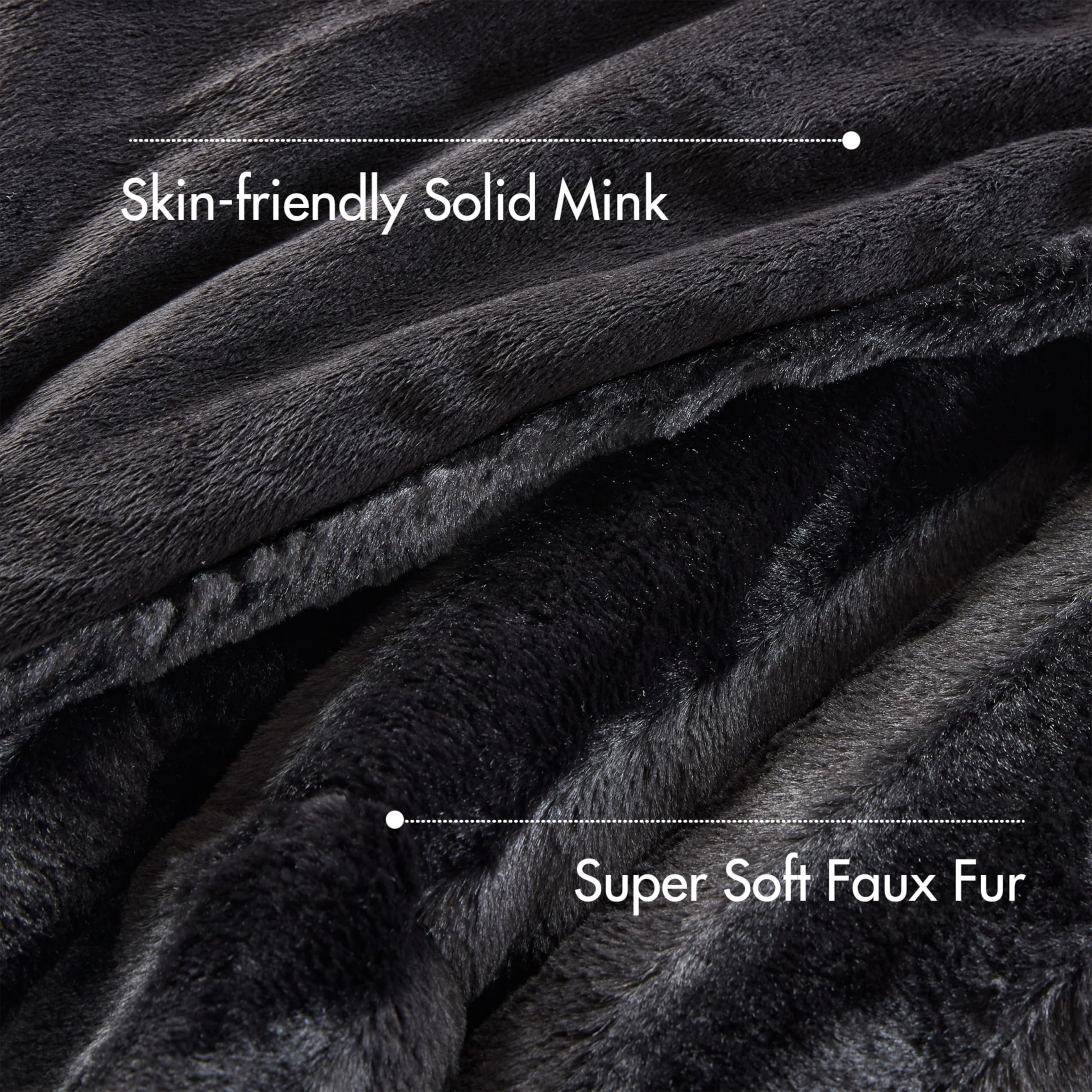 Madison Park Duke close-up of plush faux fur texture, highlights soft tactile comfort