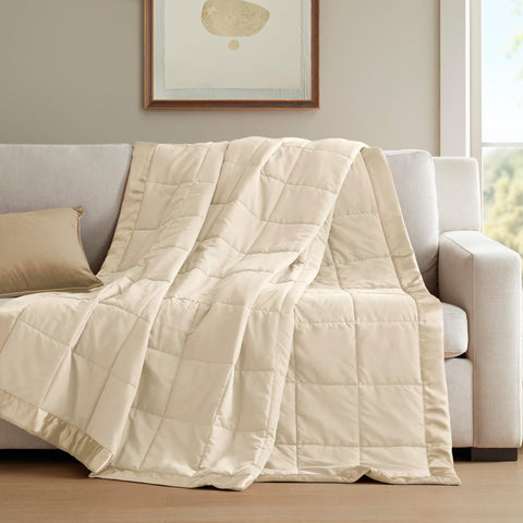 Madison Park folded blanket on bed illustrating coverage and layering