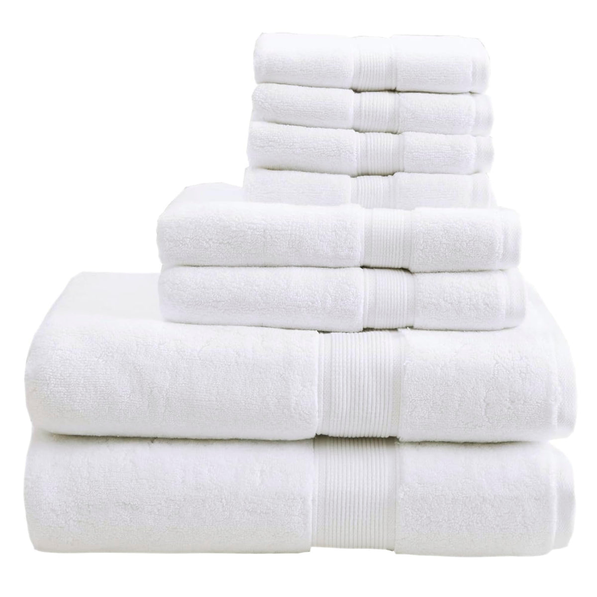 Madison Park front packaging showing full 8-piece set and clean white look, ideal for coordinated bathrooms