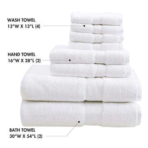 Madison Park hand towel draped by sink demonstrating absorbency and tidy sinkside styling advantage