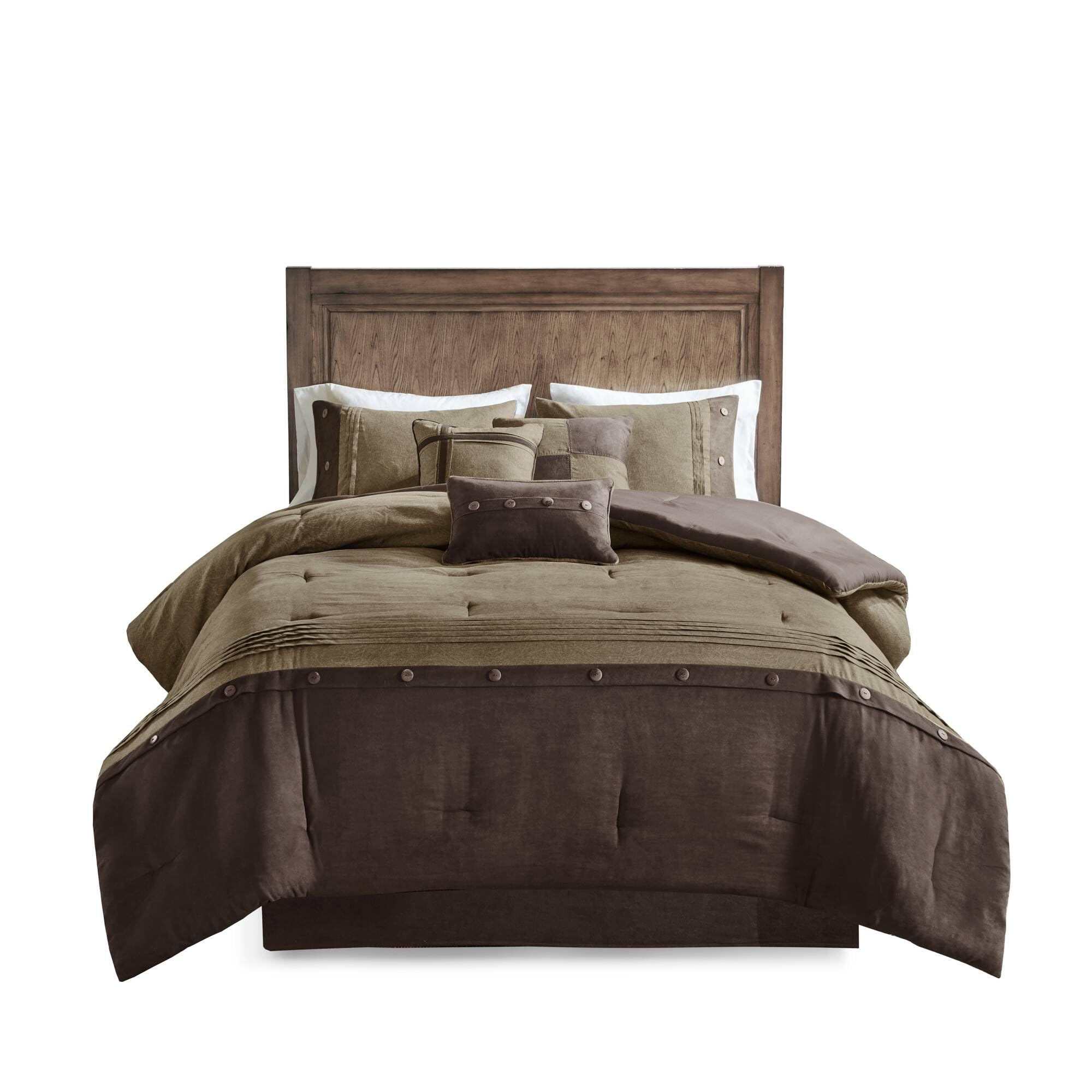 Madison Park king shams front detail enhancing coordinated bed styling