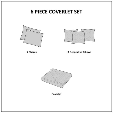Madison Park shams and coverlet on a made bed displaying full/queen fit and cohesive look