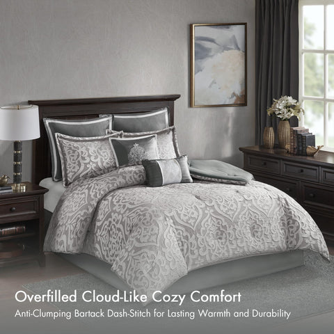 Madison Park close-up of jacquard damask texture highlighting rich pattern depth