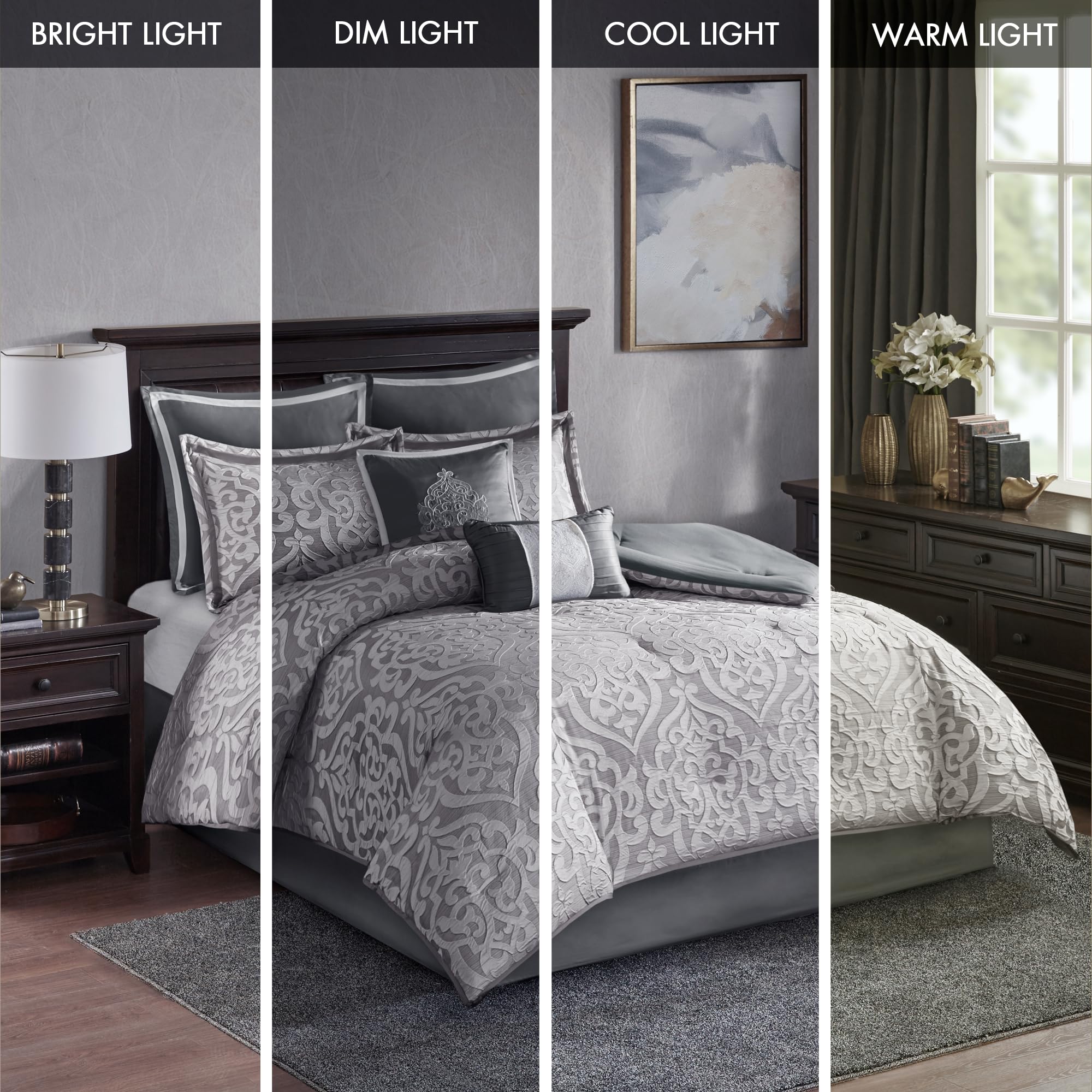 Madison Park styled bedroom setting showing how set elevates room decor