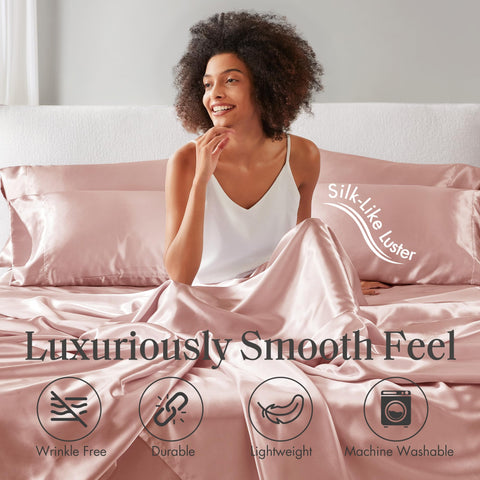 Madison Park four pillowcases styled on bed offering extra pairs for rotation and layered pillow looks