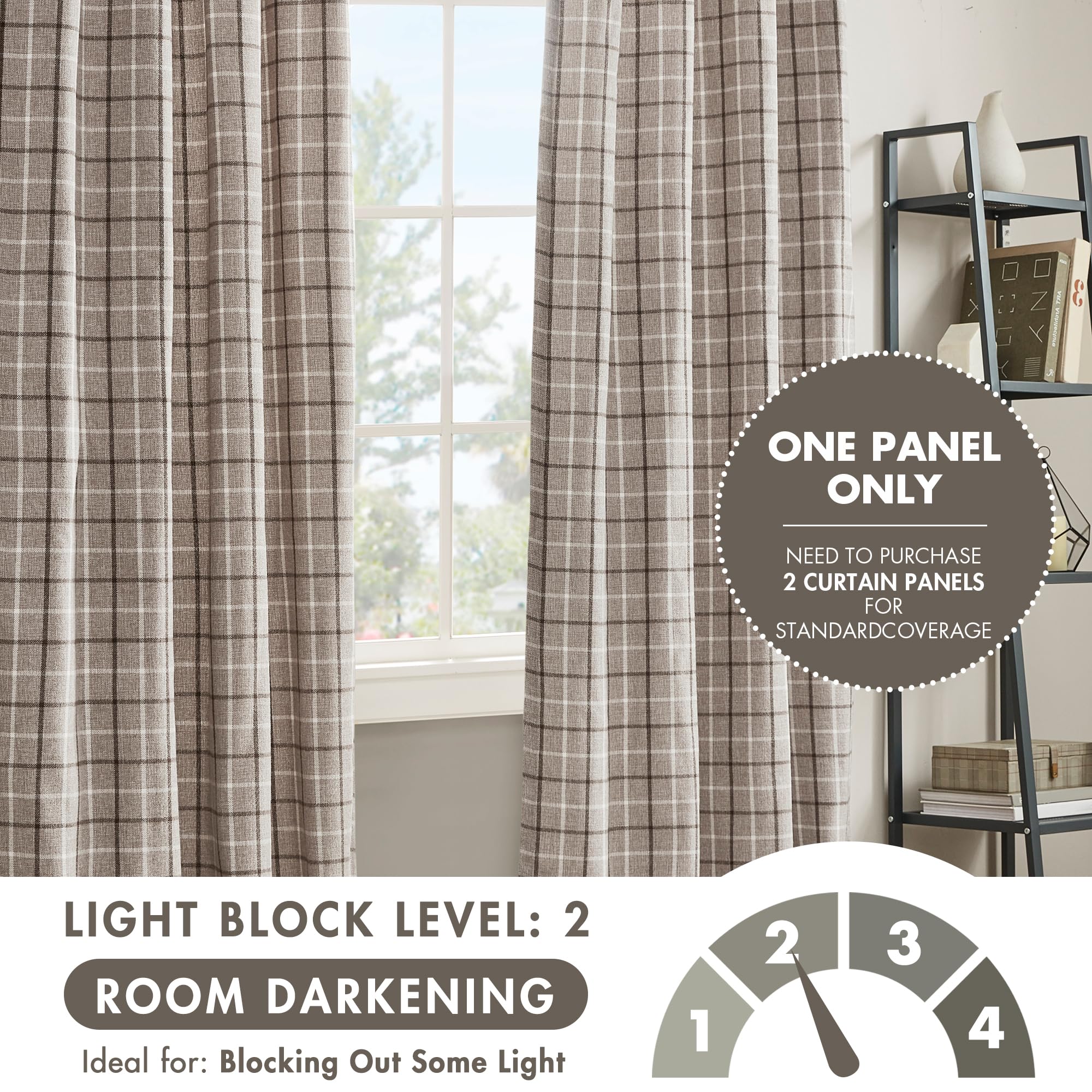 Madison Park panel styled in living room adding cozy rustic ambiance