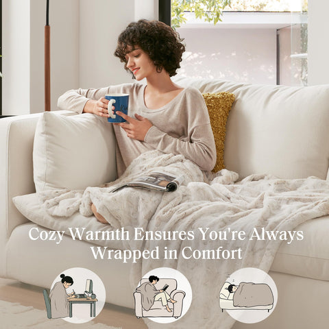 Madison Park reverse faux mink side demonstrating smooth comfort