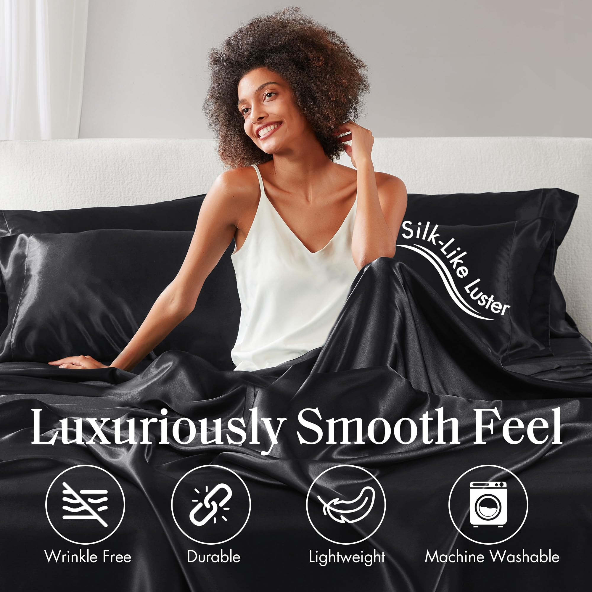 Madison Park flat sheet spread on bed showing full coverage and drape