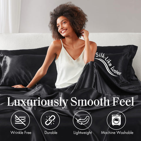 Madison Park flat sheet spread on bed showing full coverage and drape