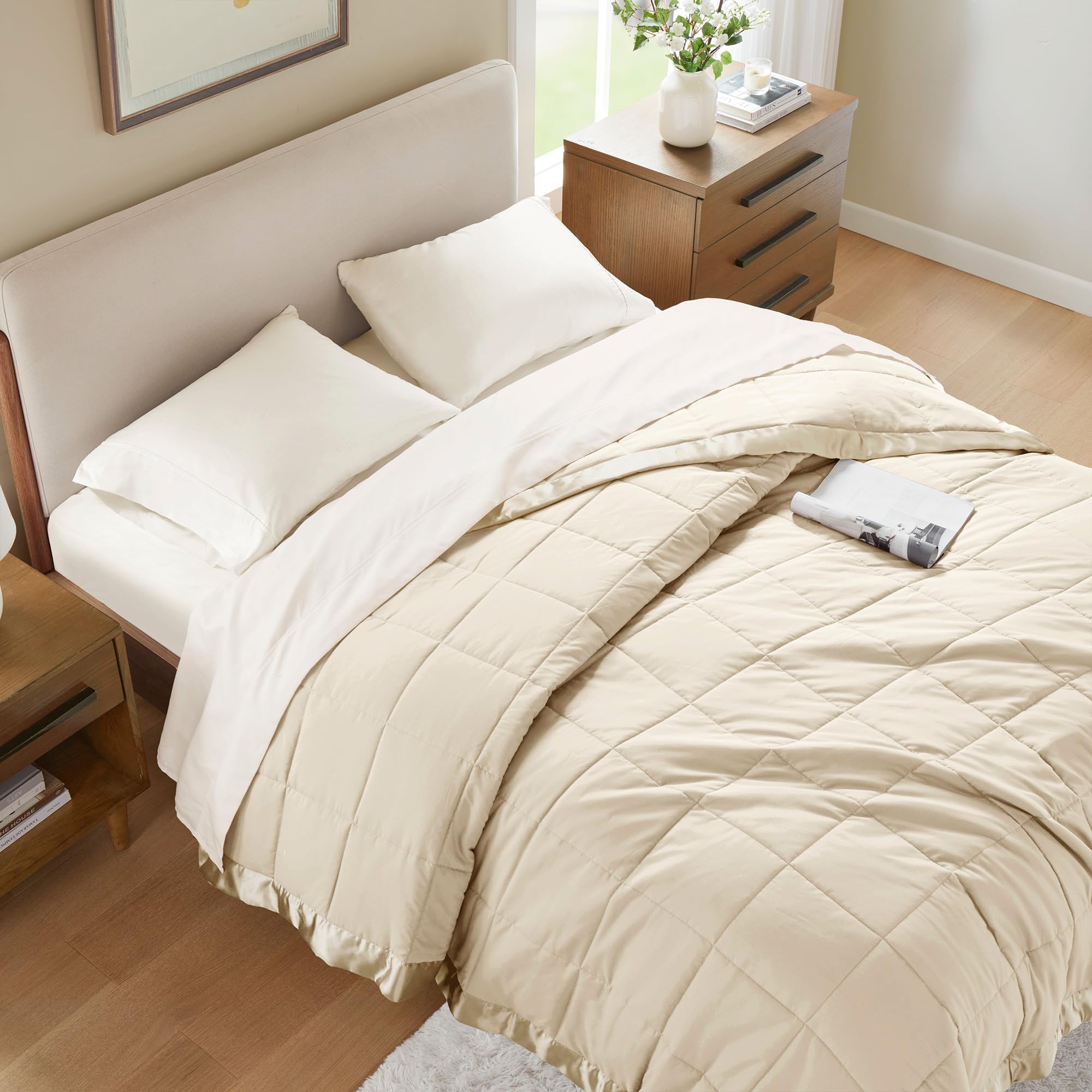 Madison Park blanket next to measuring tape showing true 90x90 size