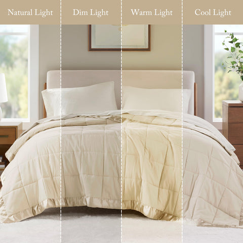 Madison Park styled bedroom with blanket showing elegant decor impact