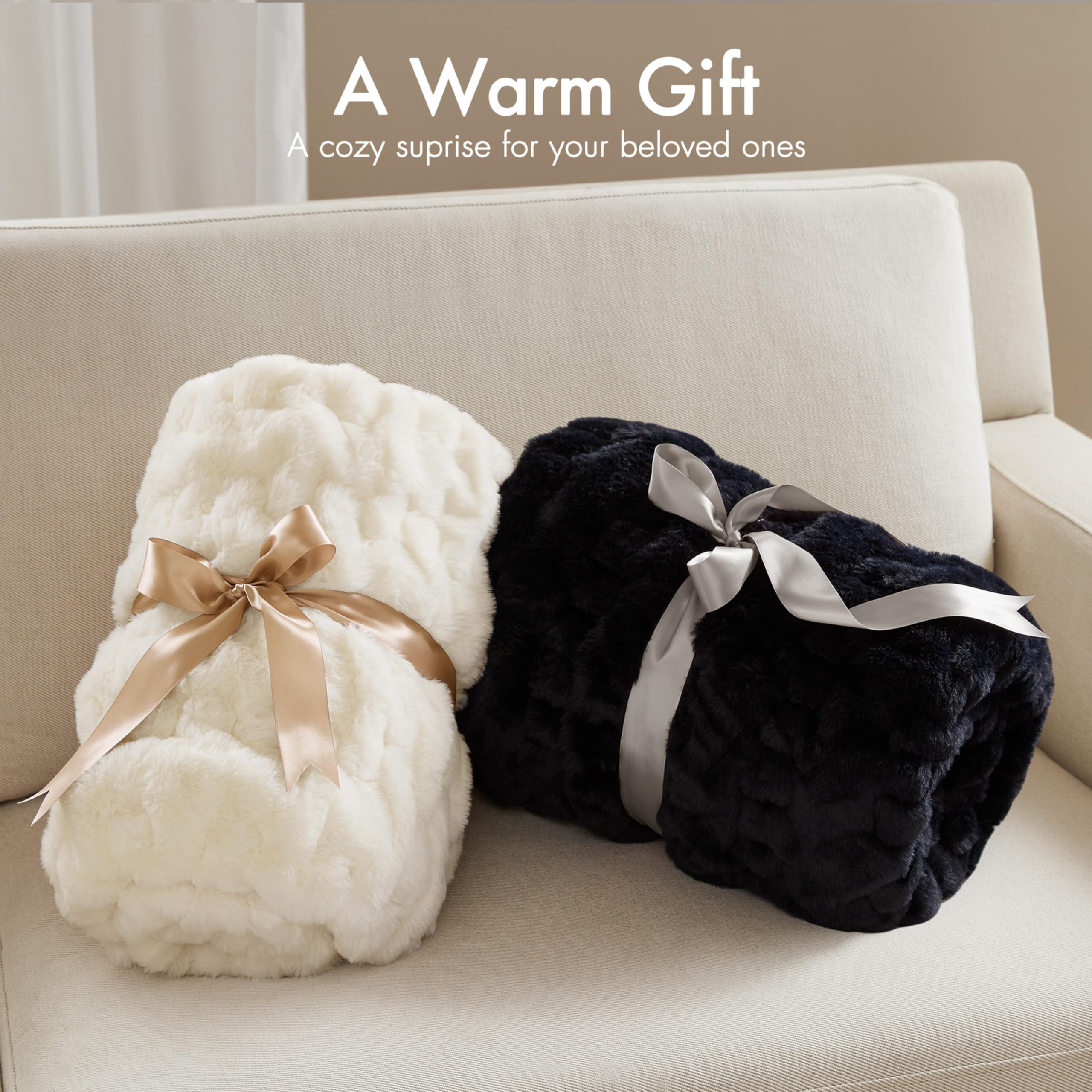 Madison Park throw draped on sofa styled living room adding texture and warmth