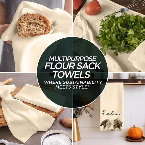 Madras Collections neatly folded towels on kitchen counter, versatile styling and storage