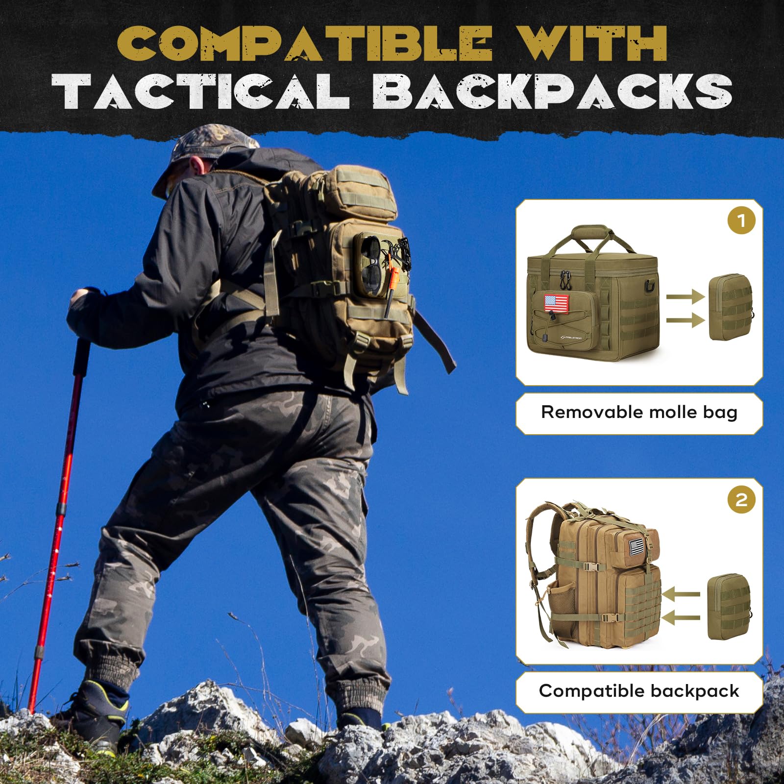 Maelstrom adjustable shoulder straps and handle showing comfortable carrying and load support