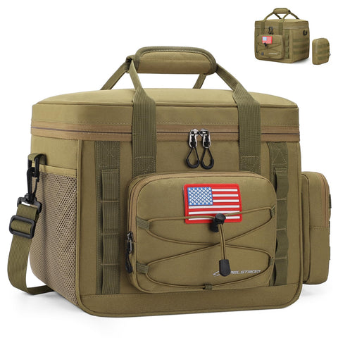 Maelstrom front view of lunch box showing organized pockets and durable shell for easy packing