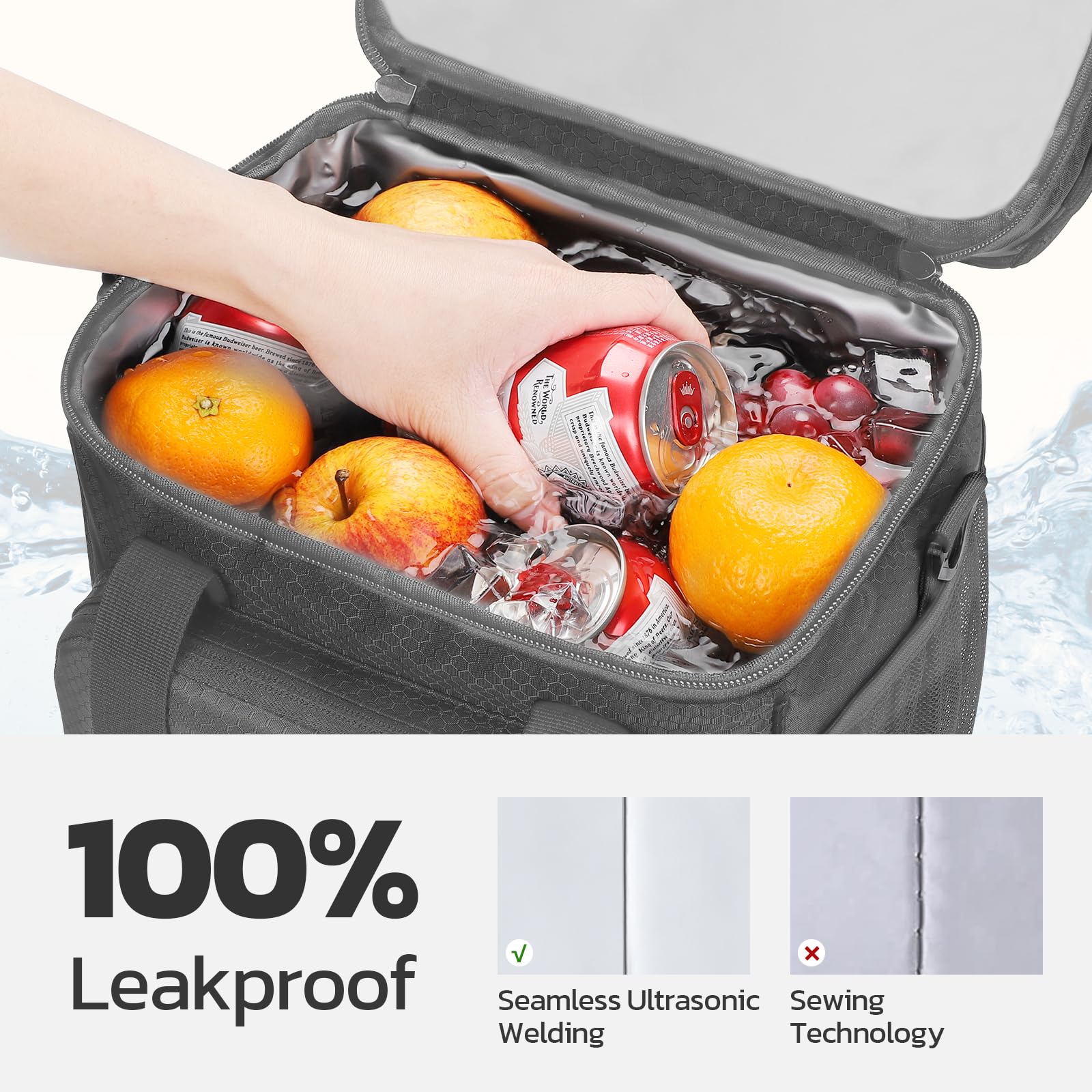 Maelstrom interior PEVA liner close-up highlighting easy-to-clean, food-safe insulation