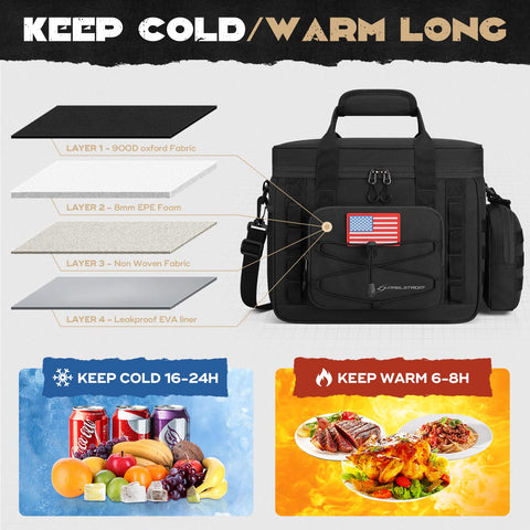 Maelstrom inside thermal-lined open compartment keeps food and drinks insulated longer