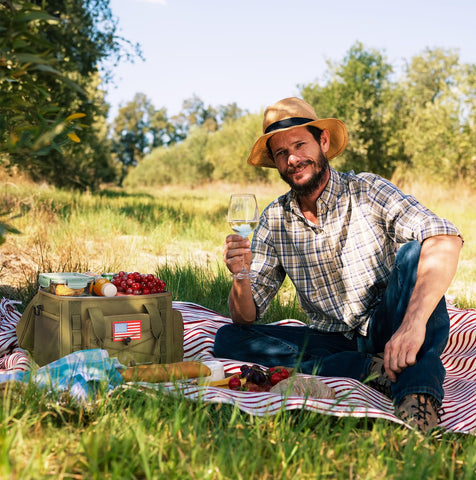 Maelstrom lifestyle picnic scene illustrating durable cooler keeping meals fresh during outdoors