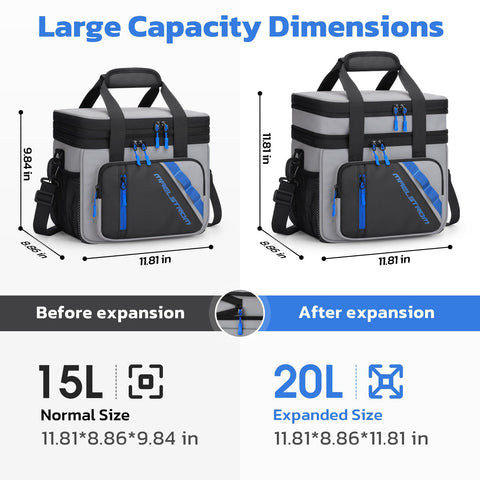 Maelstrom lower compartment packed with cans demonstrating high-capacity benefit