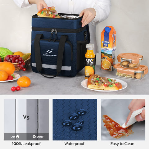 Maelstrom opened to reveal triple insulated compartments keeping meals separate and fresh