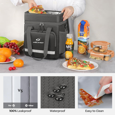Maelstrom open top revealing three insulated compartments for meal separation and temperature control