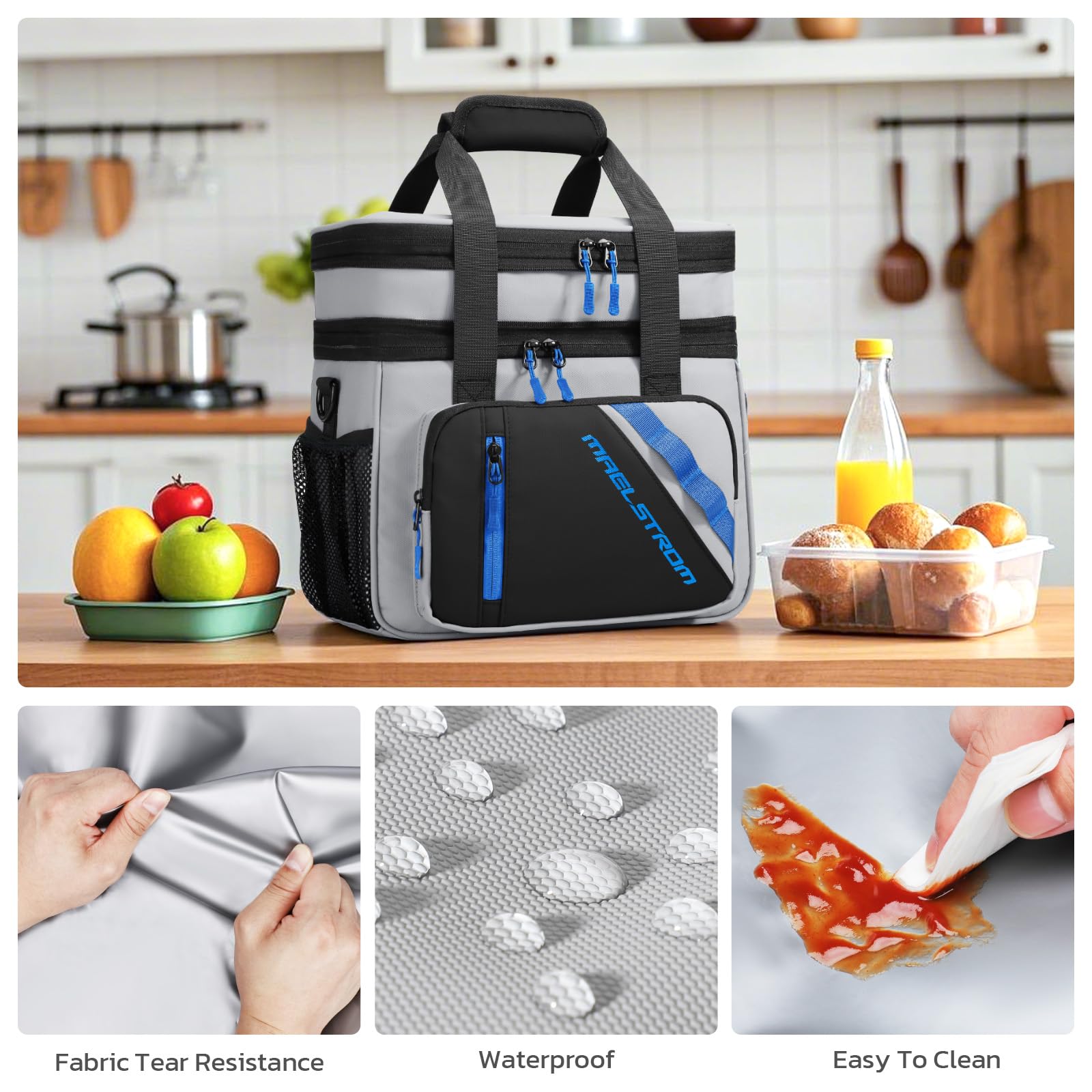 Maelstrom beside backpack showing scale and portable convenience benefit
