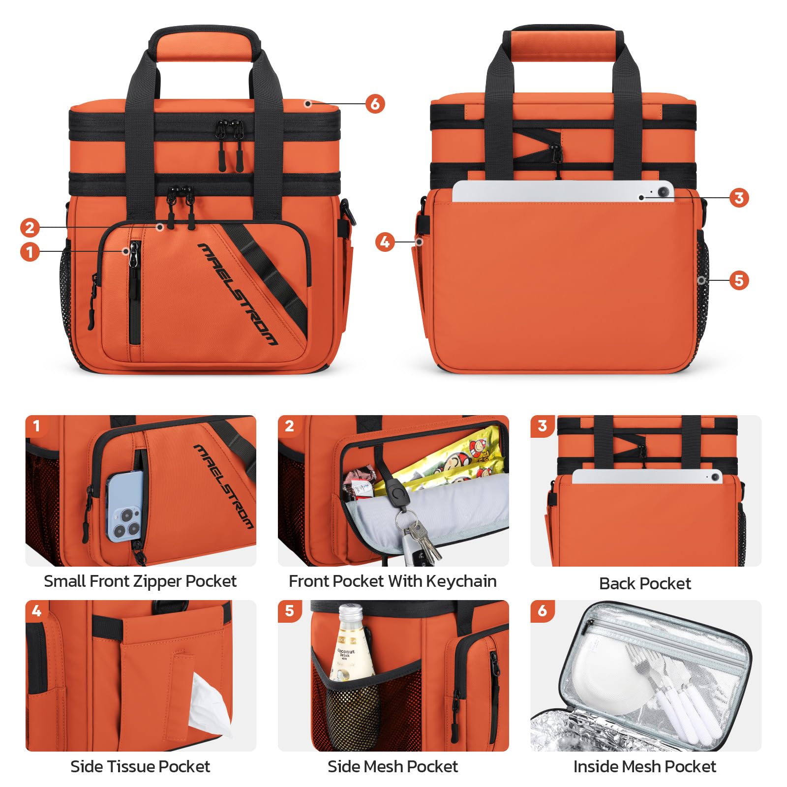 Maelstrom upper compartment with lunch boxes keeping meals separate
