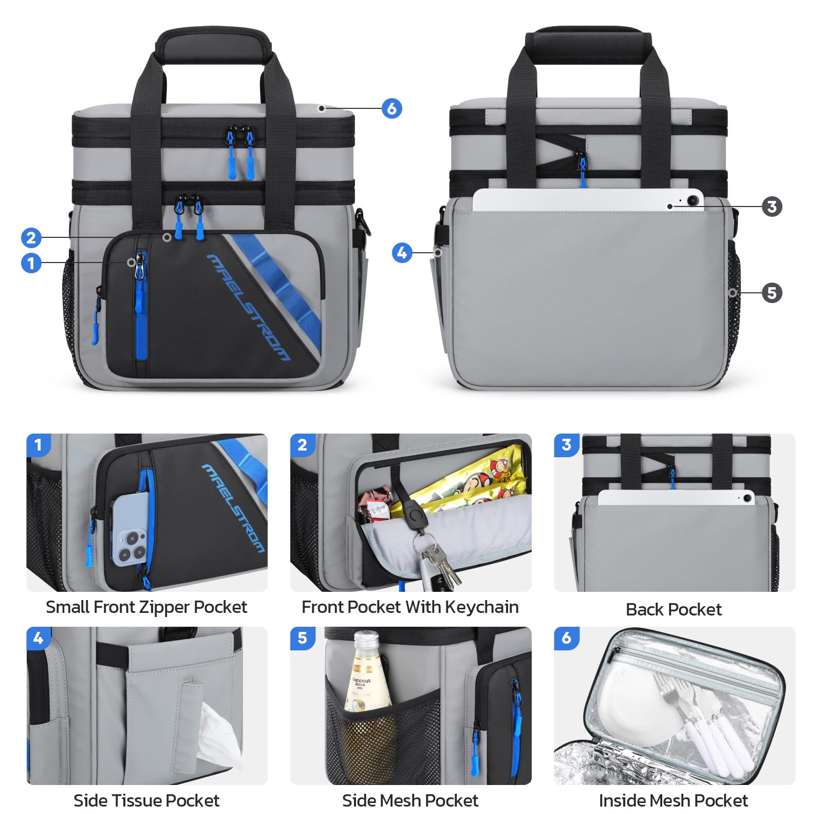 Maelstrom upper compartment with meal box showing secure separate storage benefit