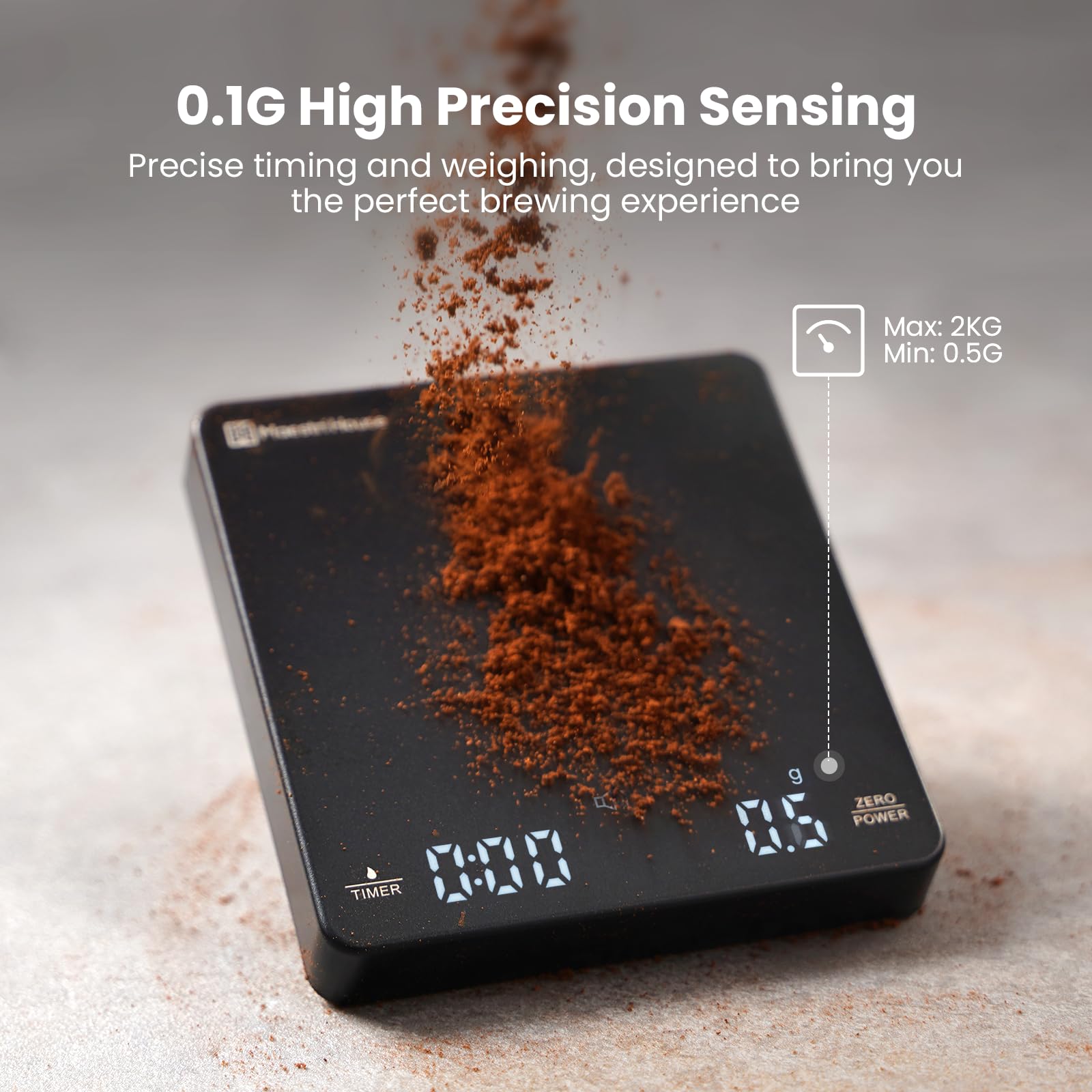 Maestri House S1 under portafilter timing espresso shot for precise dosing and consistency