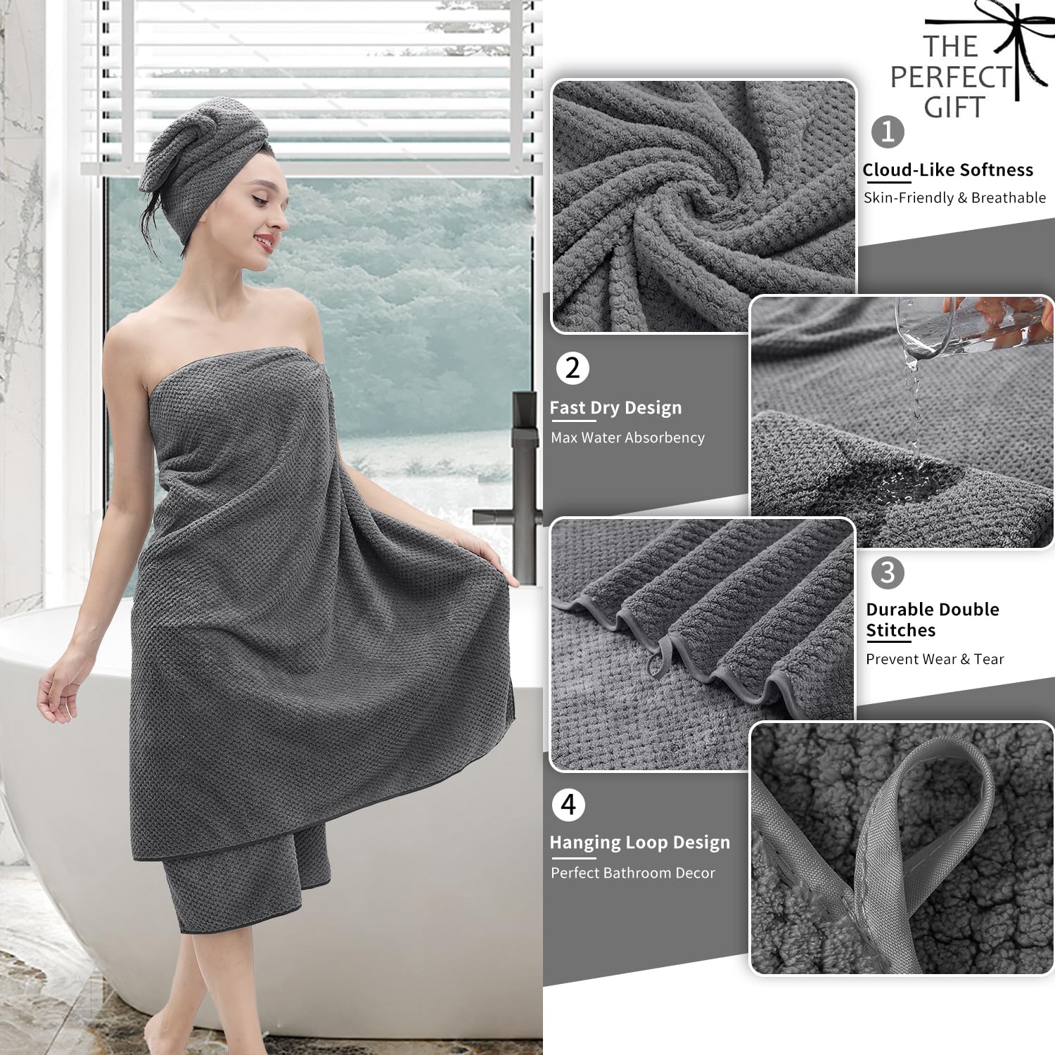 MAGGEA close-up microfiber texture showing softness and fast moisture pickup benefit