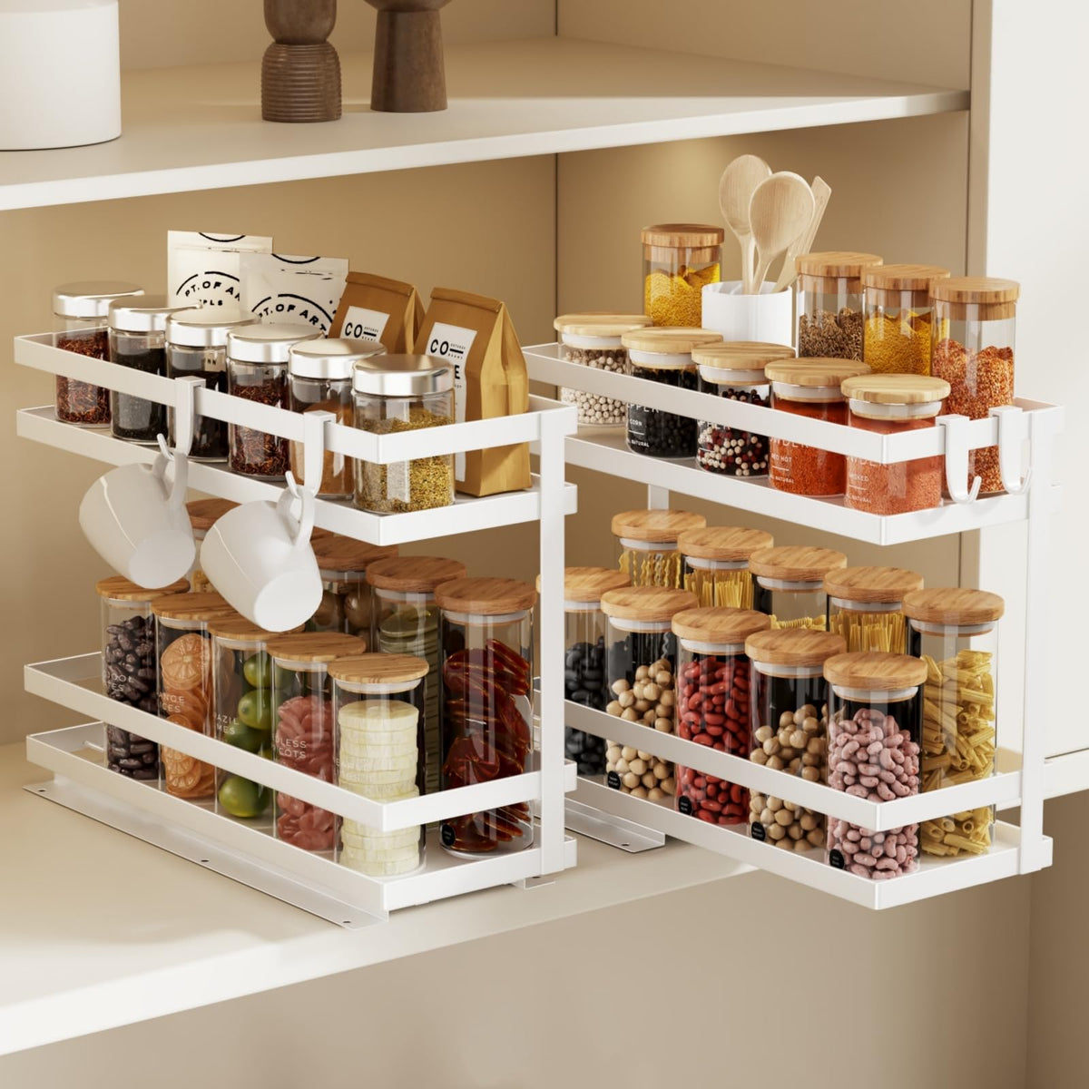 Magheo front view installed in cabinet showing neat storage and quick access
