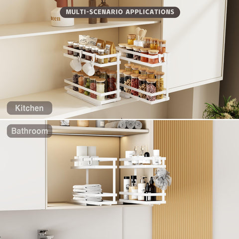 Magheo styled in kitchen setting highlighting space-saving, tidy cabinets